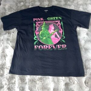 Pink and Green Forever Graphic Tee - Black Short Sleeve Shirt